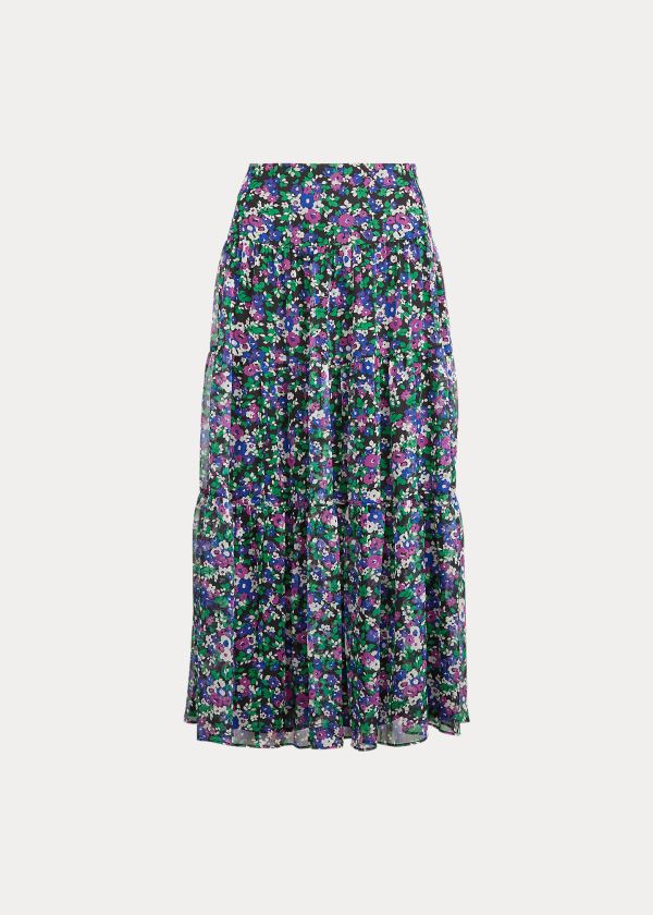 Women's Ralph Lauren Floral Tiered Peasant Skirts | 341768SNG